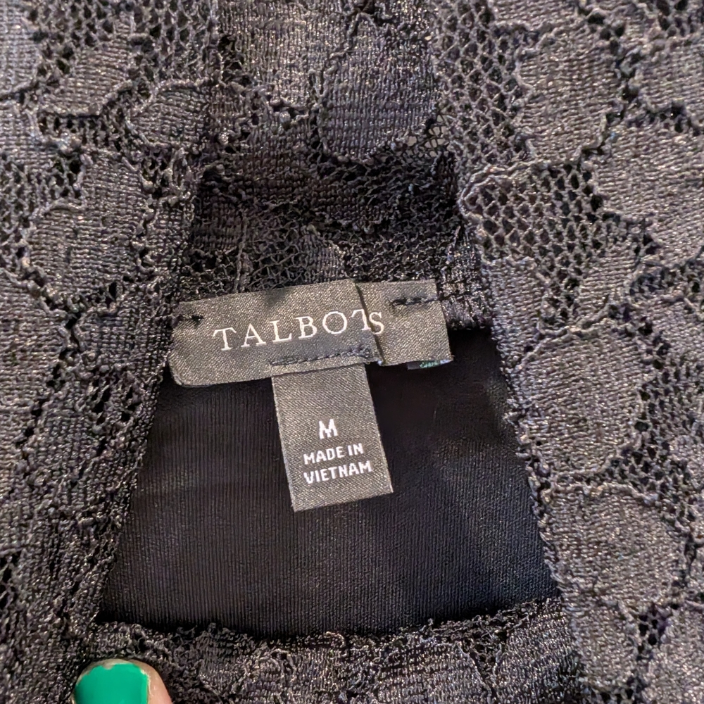 Talbots Black Lace Cowl Neck Sweater - Picture 5 of 7